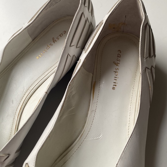 Women's white heeled flats open toe - Picture 5 of 13